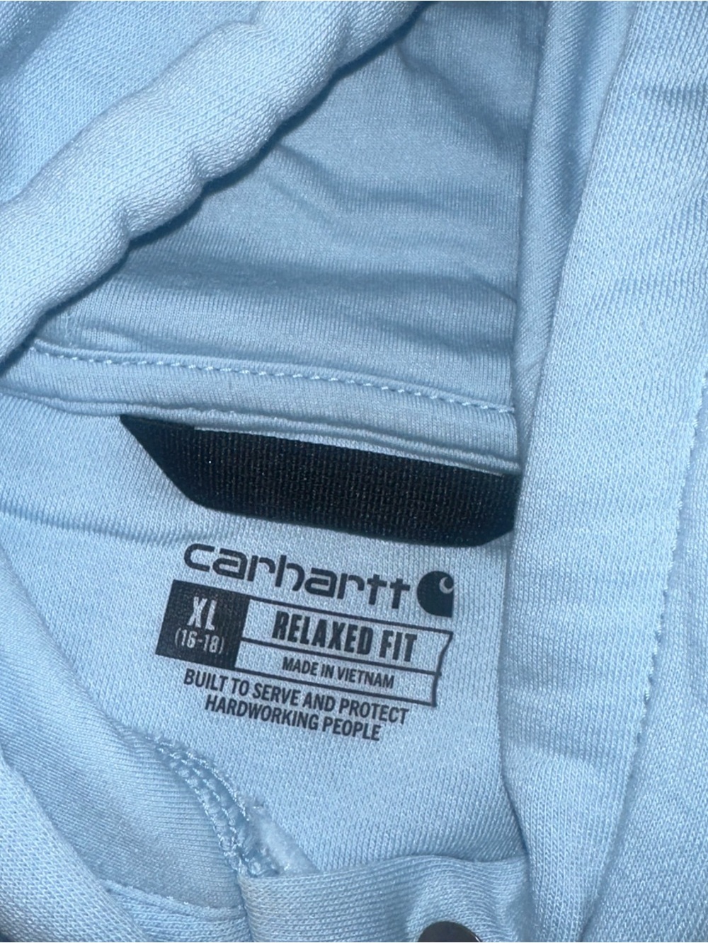 Carhartt Women’s Logo Hoodie Size XL Light Blue Sweatshirt - Picture 3 of 4